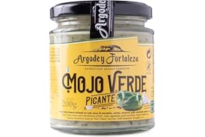 Argodey Fortaleza Mojo Verde Picante 200g - Autentica Salsa Canaria Perfecta y Versatil para Untar con Pan, Tostadas, Arepas, Papas. Sin Conservantes ni Aditivos Artificiales