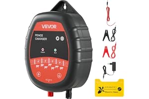 VEVOR 1 J elektrisk stängselladdare med LED-indikator, 3 km räckvidd, kraftfull plug-in-laddare för staket, förhindrar intrång av vilda djur på boskap och fjäderfä