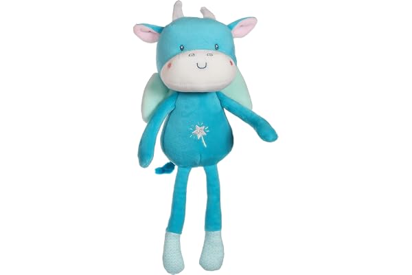 Peluche Doudou bébé - Pantin Les P'tits féeriques 24 cm - Dragon Bleu - Dès la Naissance - Idée Cadeau - Gipsy Toys