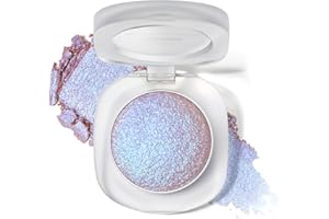 Noerrors Holographic Chameleon Eyeshadow Palette, Cream to Powder Duochrome Color Shift Glitter Iridescent Highlighter, Smooth Long Lasting Sparkling Eyeshadow Purple Mermaid Facial Illuminator Makeup