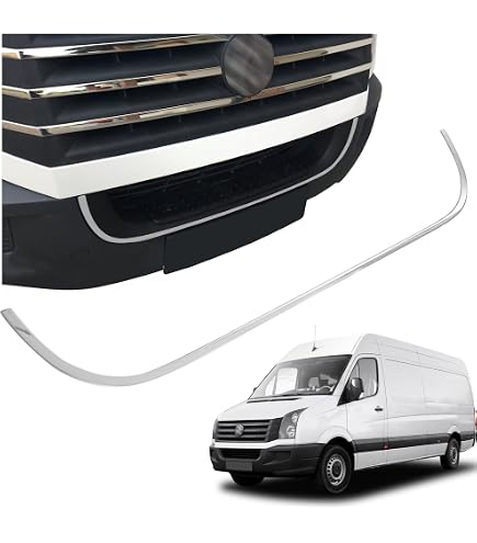 Listes Chromées Pour Calandre VW CRAFTER 2006-2011 – Acier Inoxydable 304, Adhésif 3M – Garniture Décorative Avant – Finition Brillante - 9