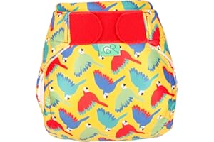 TOTSBOTS – Baby-Schwimmwindel – wiederverwendbare Schwimmwindeln, Größen für Neugeborene bis Kleinkinder, schwimmbadsicher – leuchtend gelbe Papageien (Größe 2, 9–15,9 kg)