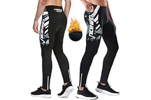NICEWIN Pantaloni Lunghi da Ciclismo da Uomo, con Imbottitura 4D, Imbottiti, Invernali, Termici, Traspiranti, Antiurto