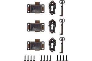 QWORK® 3 delar antika skåp dörrlås set, retro lås med nycklar, för smyckeskrin, skåp, lådor, 53 x 26 mm