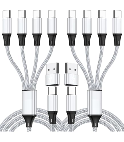 Multi Micro USB Charging Cable, 4 in 1 USB 2.0 A Male to 4 Micro USB Male,Micro USB Splitter Cable (Black 1.8M