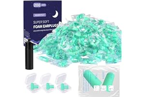 VEORYFLY 200 Pair Bouchon D'oreille Pour Dormir,bouchon Oreilles Bruit Snr 38 Db,réutilisables Boule Quies En Éponge Souple, Bouchons Doreilles Anti Bruit Pour Dormir, Ronfler, Travailler