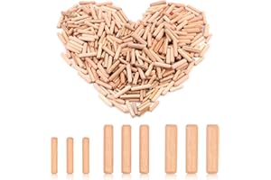 WOOWAIR 1100 Stück Holzdübel Set 6mm 8mm 10mm, Stücke Holzdübel, Holzübelstifte Reparatur-Set, geeignet für Möbel, Professioneller Schreiner, Heimwerker, Bastelprojekt, Tür, Holzarbeit