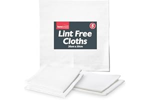 SOL 5pk Lint Free Cloths for Oiling Wood, 30x30cm Cleaning Cloths, Reusable, Soft, Durable, and Scratch-Free, Perfect for Screen Cleaning, Glass and Dust Removal, Ideal for Home, Office and Car Use