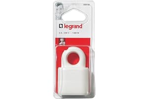 Legrand - Fiche 6A plate femelle sans terre plastique -avec anneau extraction -blister -blanc