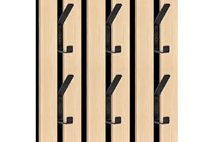 mobumeia 6 Stück Akustikpaneele Wandpaneele Kleiderhaken, Haken für Akustikpanele, doppelter Garderobenhaken Schwarz für Acoustic Panel, Akustikplatten Wandhaken Schwarz, Aluminium, 13mm