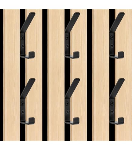 SHSMPXOY 6 Pièces Crochets à Visser Patère Murale, Noir Mat Patere Murale,Crochet Serviette Salle De Bain,Convient Pour Les Vestiaires, Les Salles De Bains, Chambre, Cuisine, Les Halls D'entrée