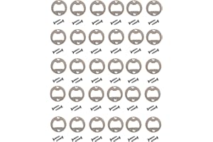 HSENTIMENH Inserto para Abridor de Botellas Abridor de Cerveza de Metal Sacacorchos de Cerveza de Hierro Sacacorchos Redondo de Metal Forma Redonda,Diámetro: 39,5 Mm,con Tornillos, para Bares, Familias 30 Piezas