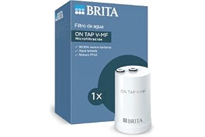 BRITA ON TAP V-MF filtro agua de recambio para sistemas ON TAP y ON TAP PRO | 1x cartucho de recambio original (600L) reduce 99,999% de bacterias, PFAS, cloro, micropartículas y metales