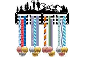 CREATCABIN Trail Running Medal Hanger Display Medal Holder Deportes Colgante Premios Hierro Pequeño Montaje Decoración Premios para Pared Inicio Insignia Corredor Maratón Medallista Atleta Negro