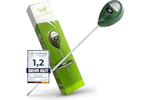 WENDOWERK® Medidor de humedad de suelo extralargo para plantas 40 cm [verde] – Sin pilas – Medidor de humedad mejorado para plantas [2024] – Comprobador de suelo premium