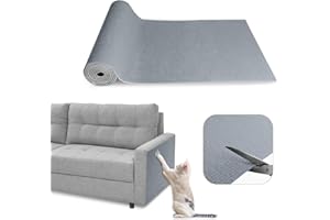 SDLDEER Cat Scratching Mat, 40 x 200 cm Self Adhesive Cat Scratch Mat, DIY Trimmable Climbing Wall Scratcher Protector, Anti Scratch Furniture Protector for Carpets, Sofa, Floors, Walls (Light Grey)