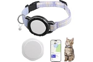 JIARUI Cat Tracker (1 Pack)-Real-Time GPS Tracker for Cats - No Monthly Fee - Works with Apple Find My (Only iOS) - Elastic Cat Collar - GPS Tracking Device Cats Collar