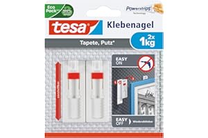 tesa Clavo adhesivo ajustable, ideal para cuadros, para paredes pintadas y yeso (1 kg)