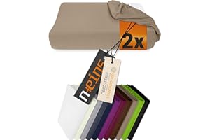 npluseins 959.1234 - Fundas elásticas para almohada cervical (30-35 x 45-50 cm, 2 unidades), color arena