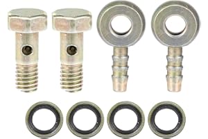 A ABSOPRO M6x1 Voiture Banjo Tuyau Barbillon Boulon Raccord Adaptateur avec Rondelle (Ensemble de 2)