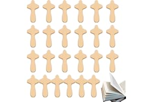 Rianpesn Small Wooden Cross in Bulk - Portable Holding Palm Size Clinging Cross for Prayer, Christian Church