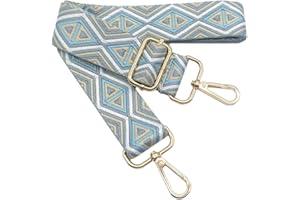 KERIOCUSI Tracolla Regolabile Colorata per Borse Donna Beige Grigio-Blu, 80-130cm Cinghia della Borsa con Gold Moschettone, Durevole per Crossbody Borsa, Chitarra, Borse Moderne Accessori, 3.8cm, 1206