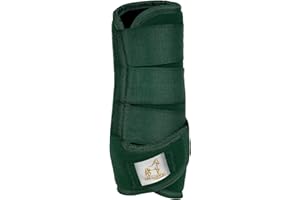 GALLOPING STALLION MEDICINE BRUSHING SUPPORT BOOTS HORSE EQUESTRIAN (Cob, Green)