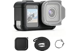PULUZ Kamerafodral för Go Pro MISSION 1/1 PRO skyddsfodral | Heltäckande skydd silikonfodral med linsskydd och rem och snodd