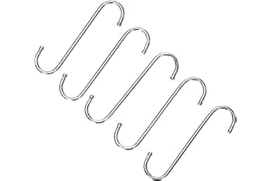 KC BLUE KitchenCraft Confezione da 5 Ganci a Forma di S in Metallo Cromato, 13 cm - Argento