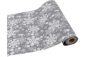 VALICLUD Christmas Table Runner Snowflake Xmas Tree Table Runner Festival Table Runner Holiday Table Decoration Silver