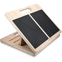 Qingning Balansboard & Kuitreker 2-in-1, Professionele Schuine Plank van Hout, Verstelbare Kantelplank voor Core Training, Rekoefeningen en Spierversterking, Geschikt voor Thuis Fitness