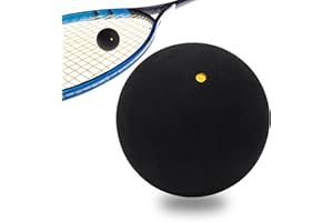 Homirty Squash Bälle Sport Squash Ball, Gummi Squashschläger Bälle, Einzelne Gelbe Punkte, High Bounce Squashe Ball für Anfänger, Wettbewerb und Training