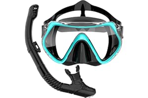 BUYCARD Snorkel Set Adults,Snorkel Mask Set Suitable For Snorkeling Diving Swimming,Scuba Snorkelling Packages,Anti-Fog 180° Panoramic View Swimming Goggles.
