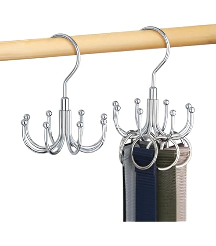 2x Appendino Per Cinture In Legno - Organizzatore Armadio Con 8 Ganci Per Cravatte E Accessori - Foto 4