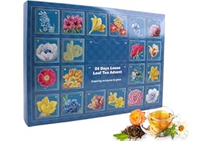 ICMINDS GIFTS Calendrier de l'Avent 2023-24 jours avec thé de Noël – 24 saveurs de petit-déjeuner anglais et thé infusé aux fruits – Calendrier de l'Avent végétalien 2023 pour femmes, hommes et adultes