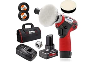 ACDelco ARS1214A1FOG G12 Lithium-Ion 12V (10.8V) 2-Speed 75mm Mini Cordless Polisher & Sander Car Buffer Detailing Power Tool with Orbital Adaptor, Accessory Kit, 4Ah & 2Ah Battery, Fast Charger, Bag