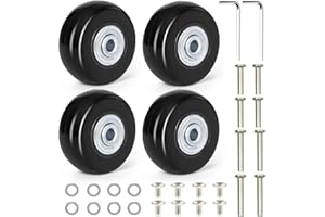 YSWOVUO Kofferrollen Ersatzrollen, 4 Stück Koffer Ersatzrollen 50 mm x 18 mm, Titan Koffer Rollen Ersatz