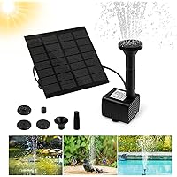 omitium Solar Springbrunnen, Solar Teichpumpe Garten Wasserpumpe Solarpumpe mit 1,2W Monokristalline Solar Panel Brunnen…