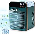 Portable Air Conditioner-4000mAh Rechargeable Office Air Conditioner in Three Speeds&Spray Speed,Portable Evaporative Cooling Fan with Spray for Home Bedroom Office Car (green)