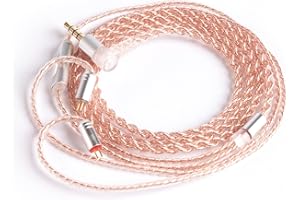 Yinyoo 0,78 mm 2-poliger Kopfhörer-Recable, 3,5-mm-Stecker, KBEAR KBX4860 4-adrig, abnehmbares Kopfhörer-Ersatzkabel, NRA/C12/ARIA/KATO/etc. (2-poliges 3,5-mm-Mikrofon)