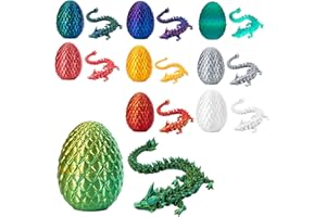 VIMAZ 3D Printed Dragon with Egg,3D Printed Gem Dragon with Detachable Mystery Dragon Scale Egg Kids Adults Fidget Toys for Autism/ADHD 11.8'' Gem Dragon 5.1'' Scale Egg,3D dragon
