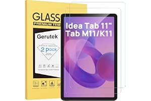 Gerutek 2 stycken skärmskydd till Lenovo Idea Tab 11/Tab M11/Tab K11 | Xiaoxin Pad 11 tum/Moto Pad 2026, härdat glas, ultratransparande, reptålig, hårdhet 9H