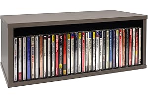 AndicAge CD-Aufbewahrungsregal, CD-Display-Rack für 35 CDs, DVD-Halter, Aufbewahrungsbox für Medien-Regal, Aufbewahrung und Organisation (Grau)