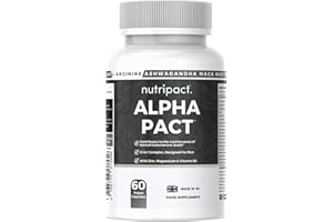 Nutripact Testosterone Support Supplement with Tribulus Terrestris, Ashwagandha, Maca Root, Zinc, Magnesium, L Arginine, Ginseng - Testosterone Supplements for Men - 60 Vegan Capsules - Alpha Pact