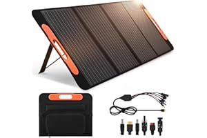 Solar Panel, Potuem 120W Foldable Solar Panels Monocrystalline Solar Panel with USB DC Output Portable Solar Panels for Camping Motorhomes Smartphone Laptop Power Station Caravan RV Boat Camper