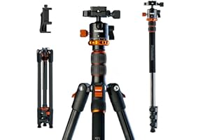 Polarduck Stativ Kamera Handy Stativ: 198cm 78" Professionelles Reisestativ und Einbeinstativ mit 360 Kugelkopf und Telefonhalterung Kompatibel mit Sony Canon Nikon Fujifilm DSLR SLR & Smartphone