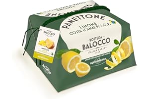 BOTTEGA BALOCCO - Panettone Limone Costa d'Amalfi I.G.P. 750g - Incartato a Mano - Realizzato in collaborazione con Caffarel - Made in Italy