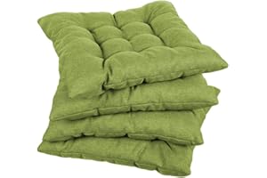 gutekissen Coussin de Chaise piqué carré Garniture pour chaises/bancs pour la Maison et Le Jardin Coussin d'assise Coussin d'assise de Jardin Nombreuses Couleurs (45x45, Lime, 4)