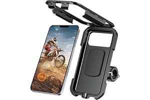 Jitehsha Support Téléphone Moto étanche, Support Téléphone Portable vélo avec écran Tactile pour Smartphones 5.5" -6.8", s'adapte au Diamètre 22-32mm du Guidon de vélo/Scooter/Moto, etc.