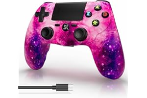 Boowen Wireless Controller for PS4, Dual Vibration, Six-Axis Sensor Gaming Controller Compatible with Playstation 4/Pro/Slim with Headset Jack, Touch Pad, Motion Control, Pink